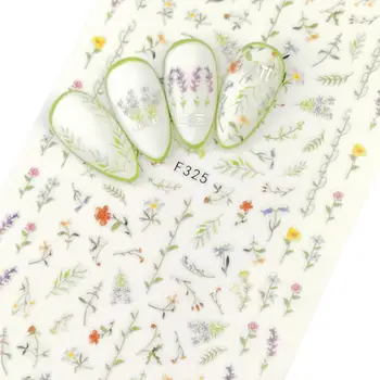 

1pcs Ultra Thin Nail Decal and Sticker Flower Leaf Tree Green Simple Summer Slider for Manicure Nail Art Adhesive Decorations