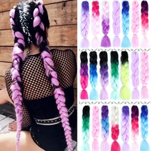 WTB длинные красные розовые Ombre Jumbo синтетические плетеные волосы для женщин крючком косички прическа высокая температура косички из волокна волос