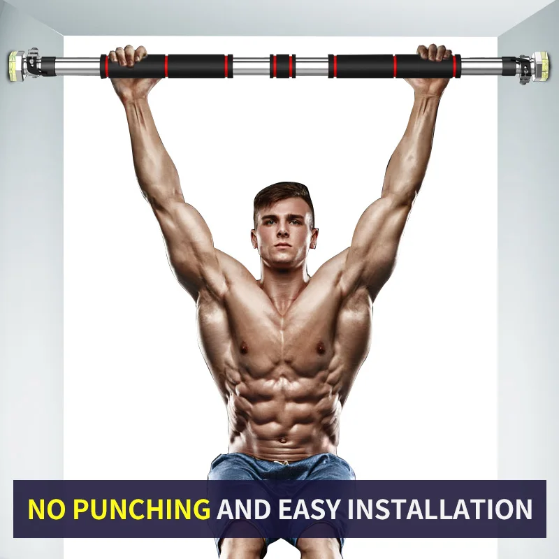 

Adjustable horizontal bar on the door sport barbell pull-up training rod upper arm home workout horizontal bar fitness equipment
