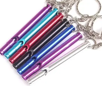 

1000 pcs/lot Safety Survival kit Emergency Whistle Key Chain Aluminum Alloy Metal Training Pet dog Whistle Free Shipping SN2962