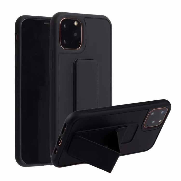 Цветной яркий однотонный чехол для телефона с защитой от падения для iphone 11 pro MAX XS Max X XR 8 7 6 Plus, мягкий чехол с магнитными присосками - Цвет: Черный