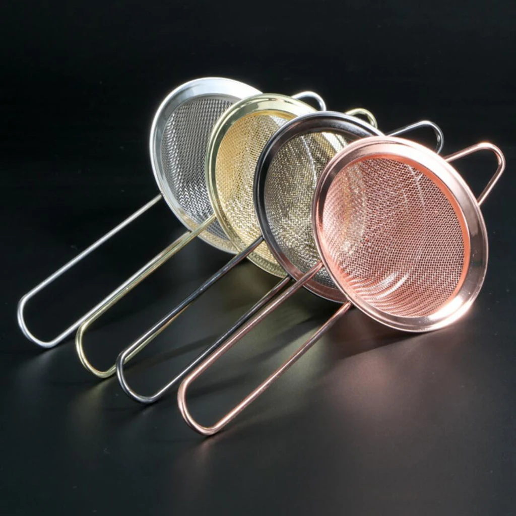 tainless Steel Mesh Oil Skimmer Soup Strainer Flour Colander Sifter Oil Skimmer Soup Strainer Flour Sieve Cocktail Strainer