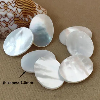 

100pcs/lot Natural oval Mother of Pearl shell for DIY Jewelry Natural oval Slice MOP Pearl shell for necklace