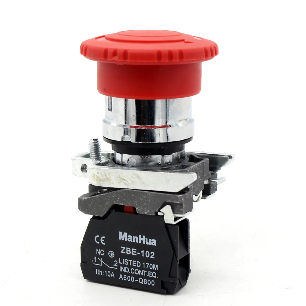 ManHua XB4-BS542 аварийной остановки кнопочный переключатель для промышленного Управление поворот для Деактивации кнопочный переключатель