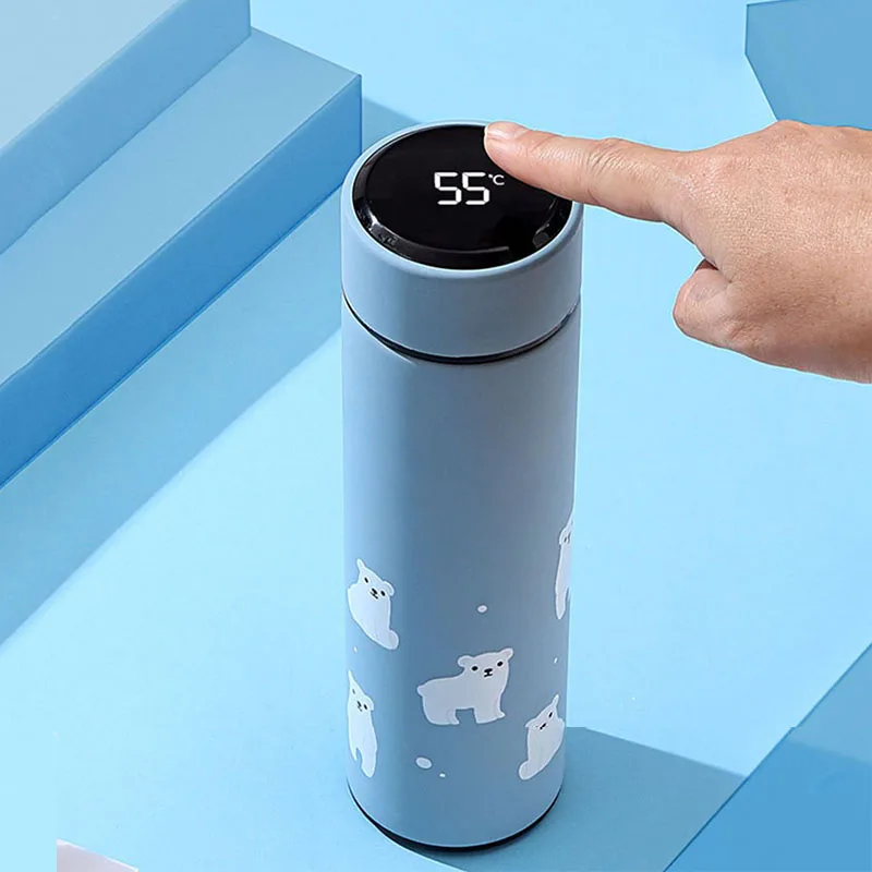 ZOOOBE 450 мл светодиодный термос с температурным дисплеем, кружка для кофе, чая, молока, термосы, бутылка для воды из нержавеющей стали для путешествий и автомобиля