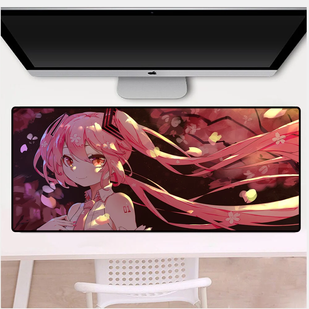 

XGZ Anime Sexy Sakura Cute Girl Mouse Pad Game Large Computer Mouse Pad Table Keyboard Pad Muse Locking Pad Desk Mat 90x40