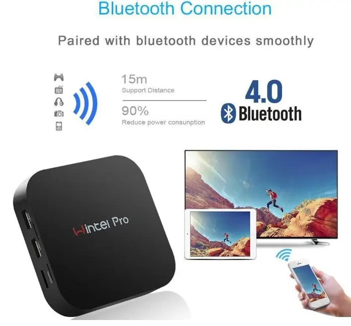 RK Wintel W8 Pro IPTV Box Мини ПК Z8350 4 Гб ОЗУ 64 ПЗУ Dual WIFI BT4.2 Windows 10 Ubuntu Linux OS|Мини ПК| |