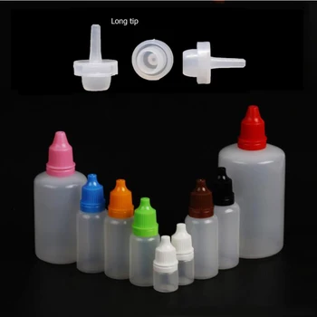 

5pcs LDPE 3ml-120ml Dropper Bottles Empty Refillable Eye E Liquid Juice Vape Container CRC Cap Dropper Tip with 1 Funnel