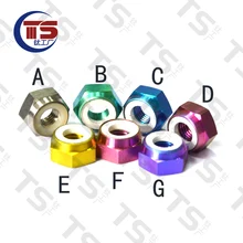 Tuercas de titanio DIN985, tuercas hexagonales de bloqueo de nailon Multicolor, tapa de tornillo con brida, para carreras de Buggy RC, M4, M5, M8, M10, M12