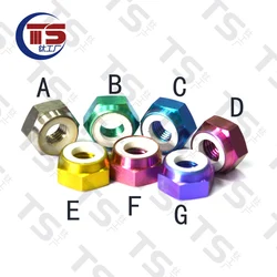 M4 M5 M6 M8 M10 M12 Titanium Nuts DIN985 Multicolor Nylon Lock hexagon Nuts Screw Cap with Flange Race Spec For RC Buggy Race