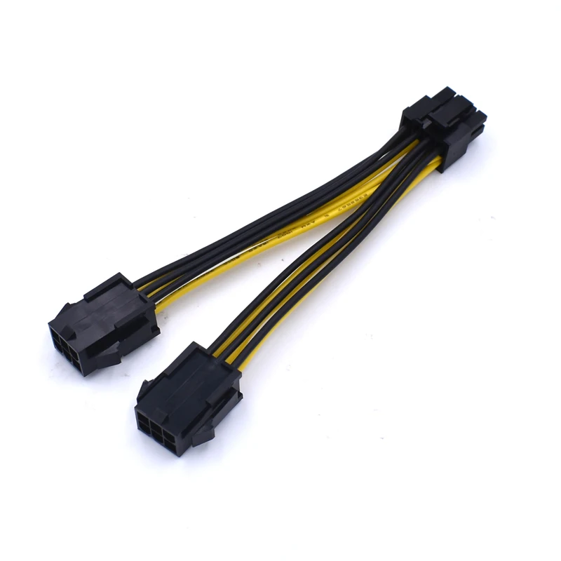 18AWG двойной 6 контактный гнездо до 8 контактного штекера PCI Express GPU карта адаптера