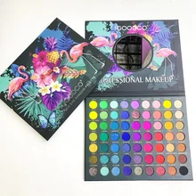 63 Colors Tropical Rainforest Pattern Pearlescent Matte Sequins Large Multicolor Eyeshadow Palette