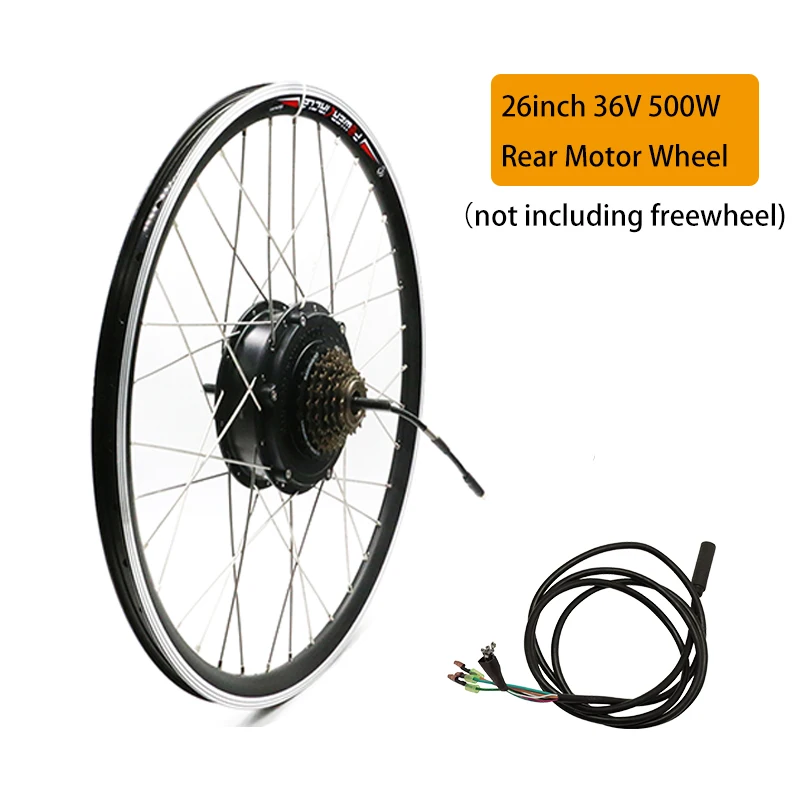 36V 250W 350W 500W Front Rear Hub Motor Wheel ebike Motor Kit Electric Bike Conversion Kit without Battery for 20'' 26'' 700C 28" Electric Bicycle eBIKE Conversion Kit Bicicleta Eletrica - Цвет: 26 500W Rear Wheel