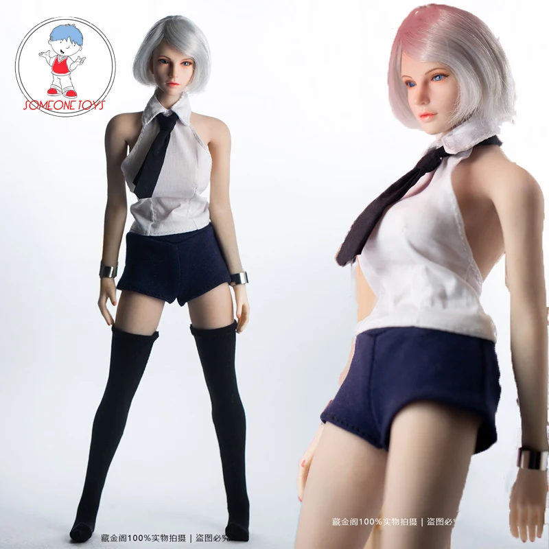 

1/6 Scale Shirt Tie Shorts Socks Action Figure Clothes Female Costume for JIAOU TBLeague Action Figures