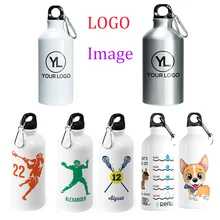 Индивидуальная бутылка для воды, персонализированная Спортивная металлическая бутылка с принтом логотипа, ваш дизайн, реклама, сделай сам, текстовое имя 500 мл