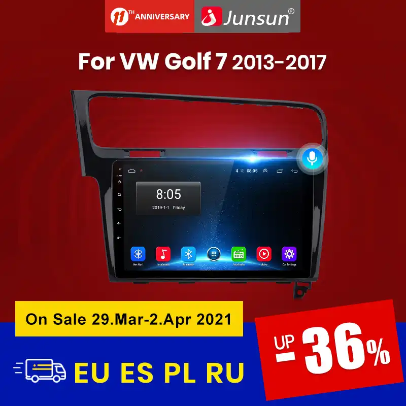 Junsun Autoradio Android 10 0 2 Go 32 Go Bluetooth Navigation Gps Lecteur Stereo Sans Dvd 2din Pour Voiture Volkswagen Golf 7 2013 2017 Aliexpress