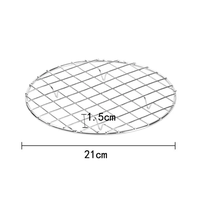 21 Cm -Es Rozsdamentes Acél Többfunkció Kerek Olajcsökkentő Hűtő Gőzölgő Rácsok Grillező Állvány Barbecue Háló Konyha Bbq Tartozékok - Image 6