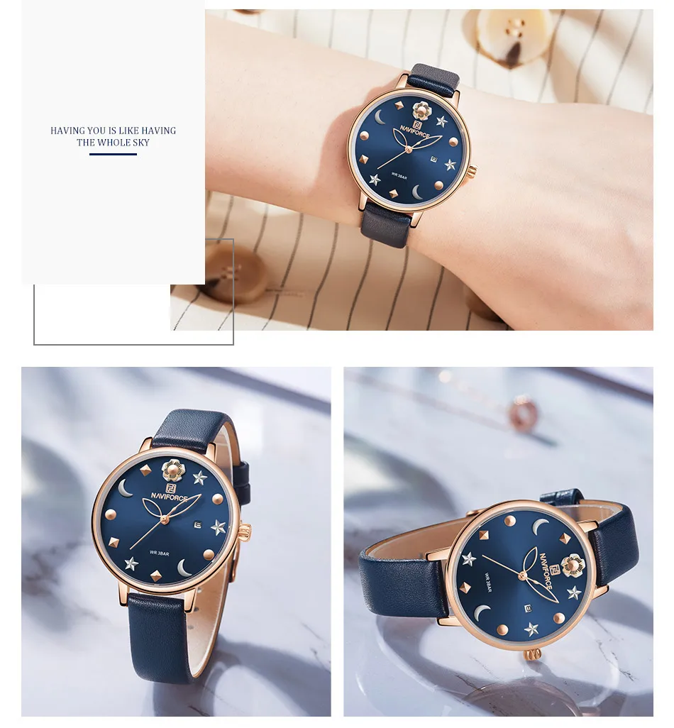NAVIFORCE Top Brand Luxury Women's Watches Fashion Simple Stylish Stainless Steel Bracelet Ladies Watch Relogio Feminino Gifts (12)