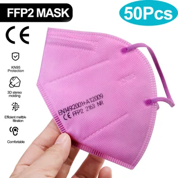 

50 pieces Pink KN95 Filter Face masks Dustproof Safety mouth mask Mascarillas Disposable Mouth Mask ptotective for adult FFP2