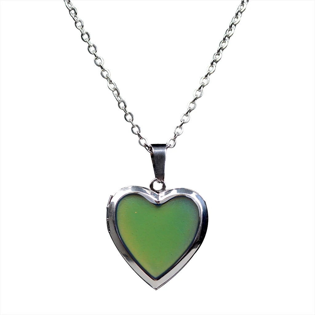 2pcs Elegant Multi Color Change Love Heart Locket Pendant Mood Necklace | Украшения и аксессуары