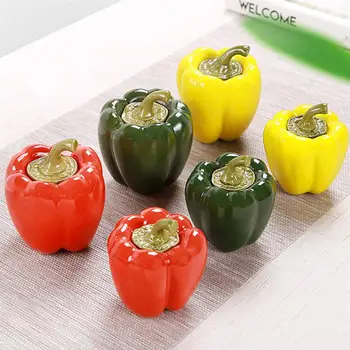 

Mini Storage Jar Capsicum Shape Ceramic Canister Food Container For Loose Tea Coffee Bean Kitchen Storage Jar