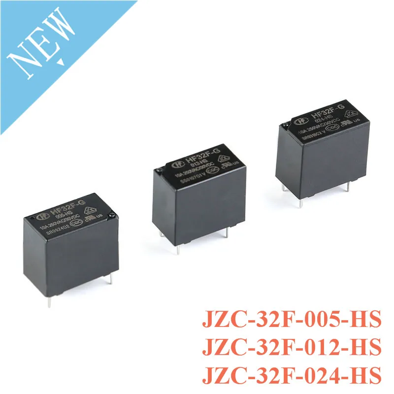 2 шт. 5 В 12 24 постоянного тока Мощность реле HF32F G JZC 32F 005 HS 012 024 10A 250VAC 4PIN реле|Запасные