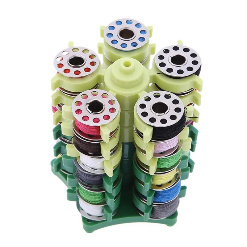 Arts Crafts Sewing Storage Clip Bobbin Town 30 Bobbins Quilt Embroidery Tools Accessory Home Case | Дом и сад