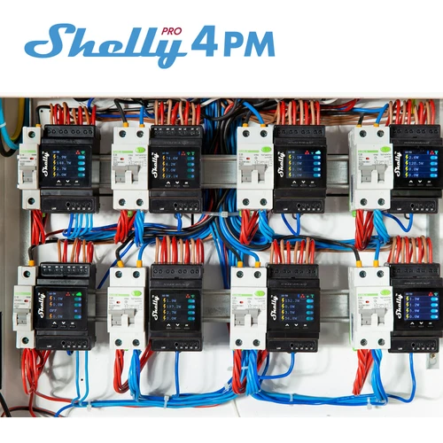 Shelly Pro 4PM 4 채널 릴레이 LAN 와이파이 스위치, 홈 시설 자동화에 적합, 원격 제어 전력 측정 3