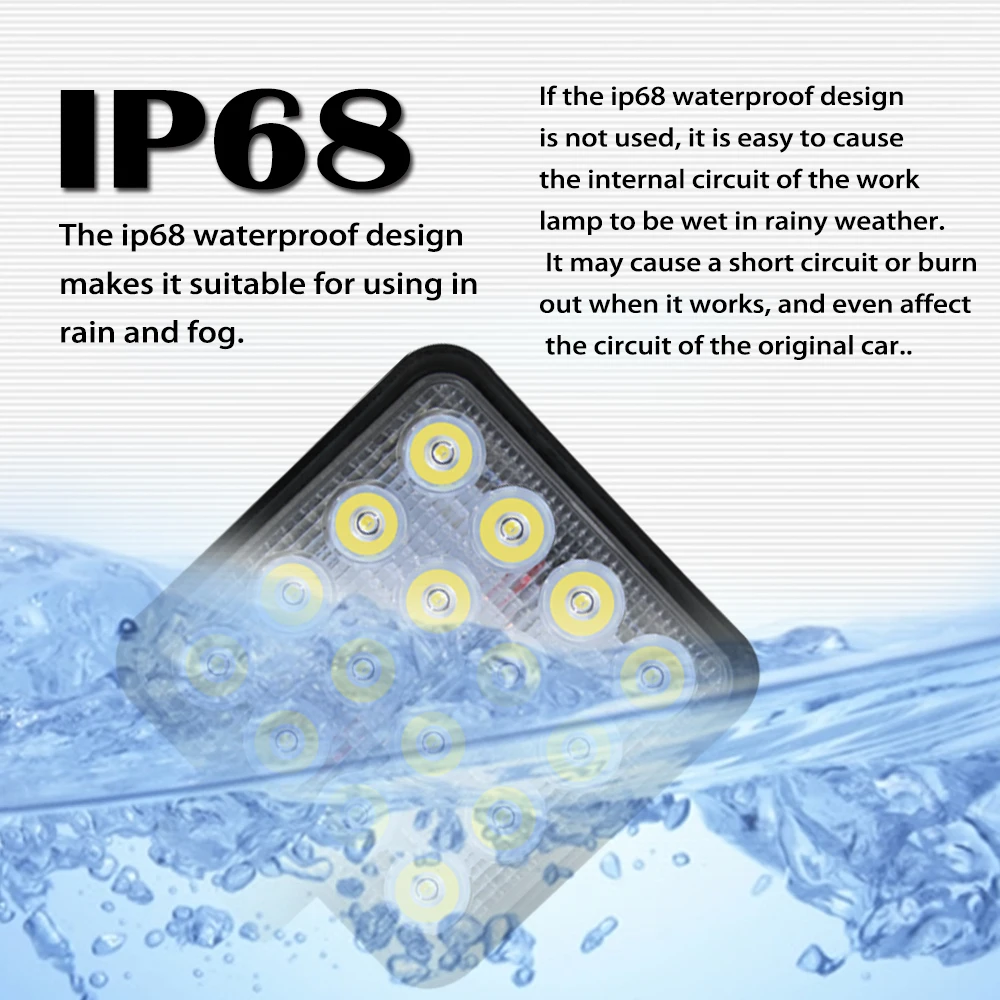Najtaniej 4 sztuk 12V LED samochodów światło robocze Flood Beam Bar samochodów SUV ATV Off Road światło drogowe IP68 48W Spot Flood 4x4 led SUV DRL lampa przeciwmgielna