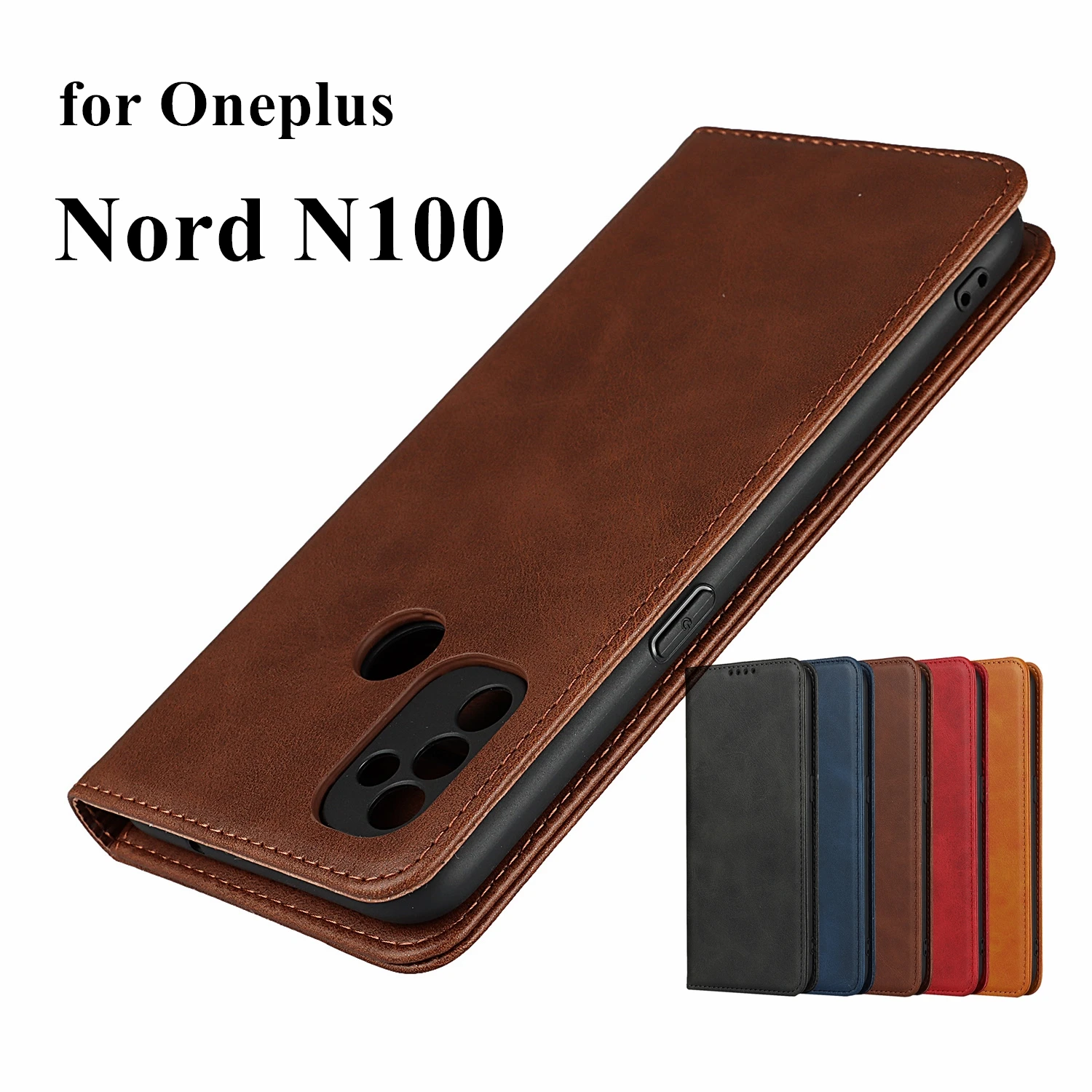 

Кожаный чехол для Oneplus Nord N100 раскладной чехол с держателем карты Чехол-кобура с отделением для карт магнитное притяжение крышка Чехол кошелек Чехол