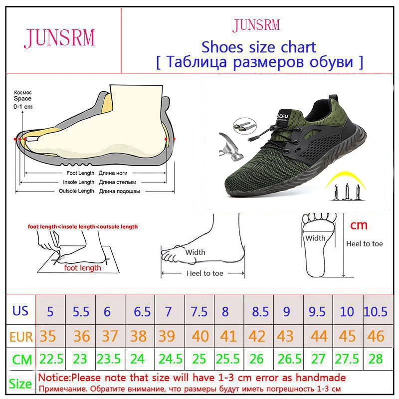 Защитные ботинки обувь для мужчин; Мужская Осенняя дышащая Рабочая обувь со стальным носком; нестираемая безопасность рабочие ботинки; Размер 36-46