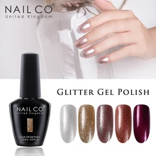 NAILCO замочить УФ-гель для ногтей вылечивается с светодиодный лампой Блеск Гель-лак для ногтей lakiery hybrydowe гель для ногтей 15 мл Лак гибрид