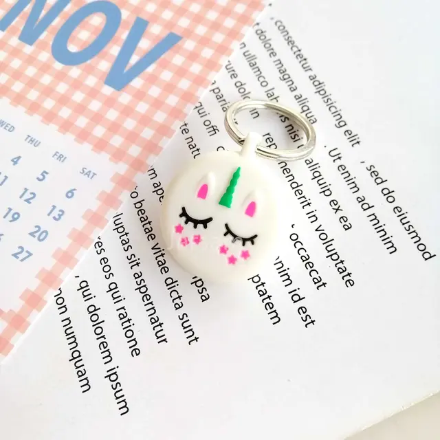 Lovely Cartoon Silicone Soft Protective Sleeve For AirTag Keychain Pet Child Anti-lost Device for Air Tag Protect Case Cover Whitehorse
