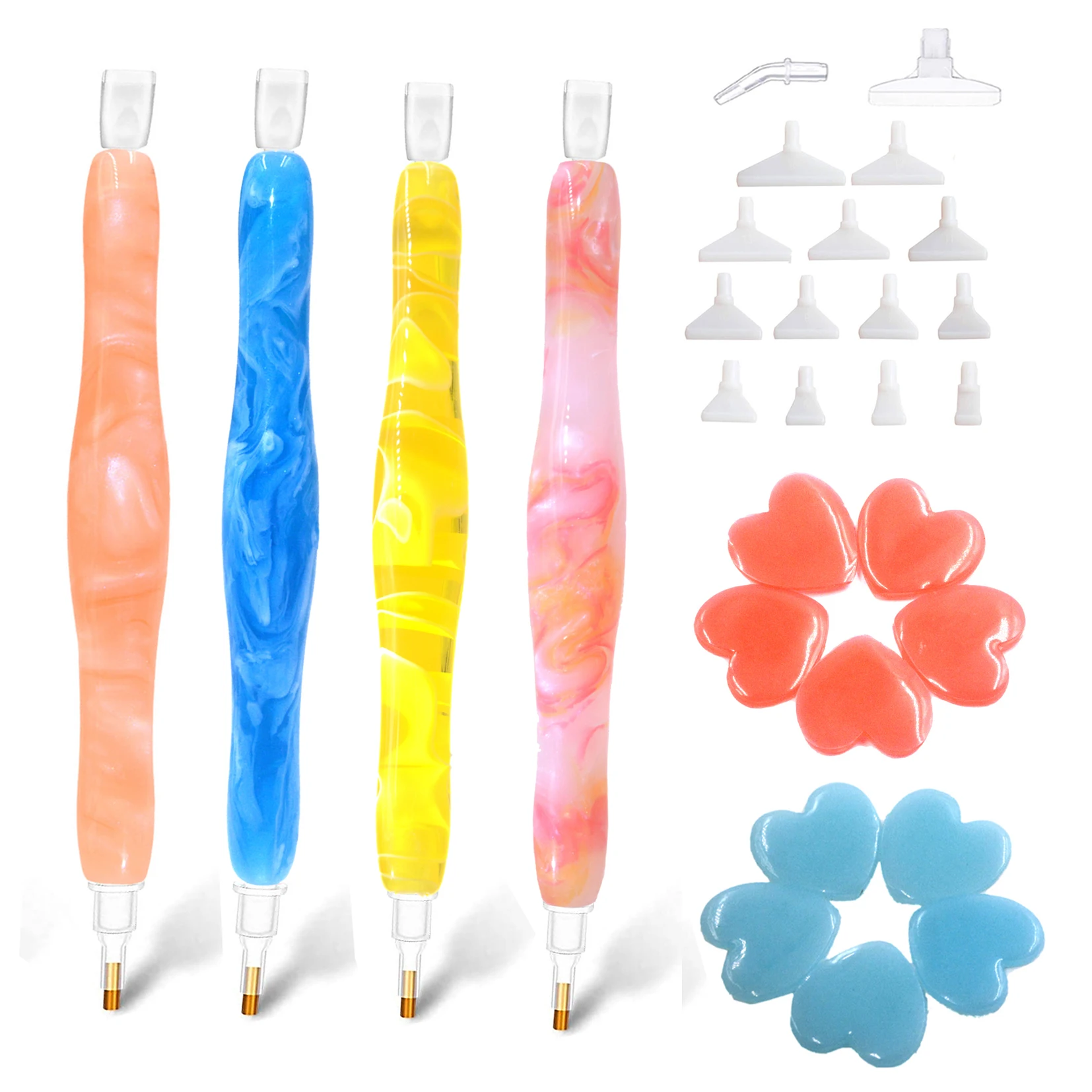 

Handmade Resin 5D Diamond Painting Art Drill Pen Stylus Kit Tool Accessories and Diamond Paint Art Pen Tips Heads Placer and Wax