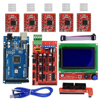 

3D Printer 12864LCD Display MEGA2560 Main Control Ramps1.4 Expansion Board A4988 Kit