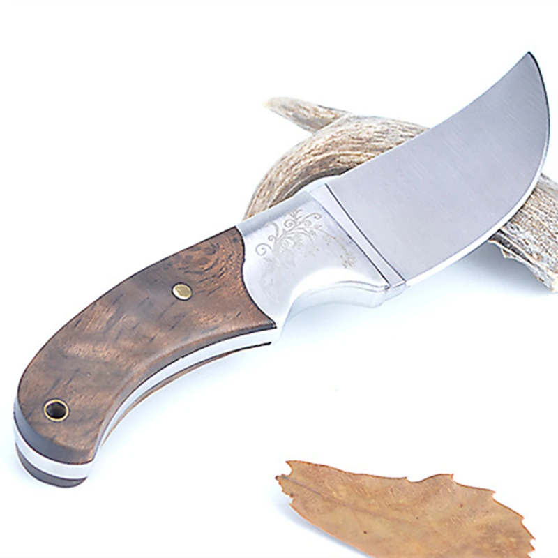 Изысканный кованый нож ручной работы с деревянной ручкой, Походный нож для выживания, нож для переноски, коллекционные вещи, подарки