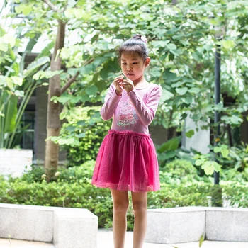 

Yatheen Little Girl 4T-8T Spring/Autumn Causal Dress Full Sleeves Cotton Fit-And-Flare Animal Printed Dress Kids Dress For Girl