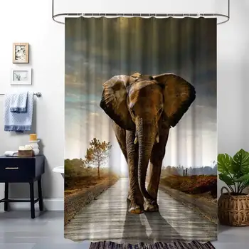 

Shower Curtain Liner 72X72 Inch Elephant Bathroom Kitchen Home Water Rust Proof Non Toxic