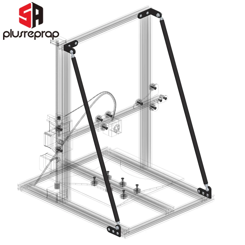Liga de Alumínio Tie Rod Grupo 3d Pinter Peças Suporte Pull Rod Kit Atualização Compatível com Ender3 Ender-3 Pro Cr10 Cr10s - Imagem 2