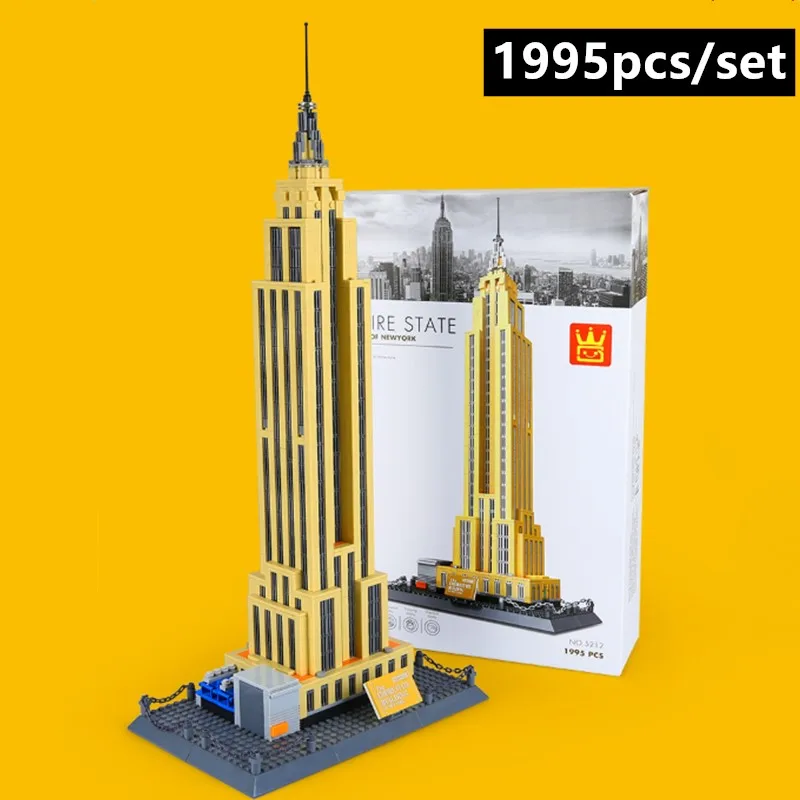 

World famous architectural EMPIRE STATE BUILDING OF NEWYORK fit city Building Blocks Bricks DIY Toys For Children