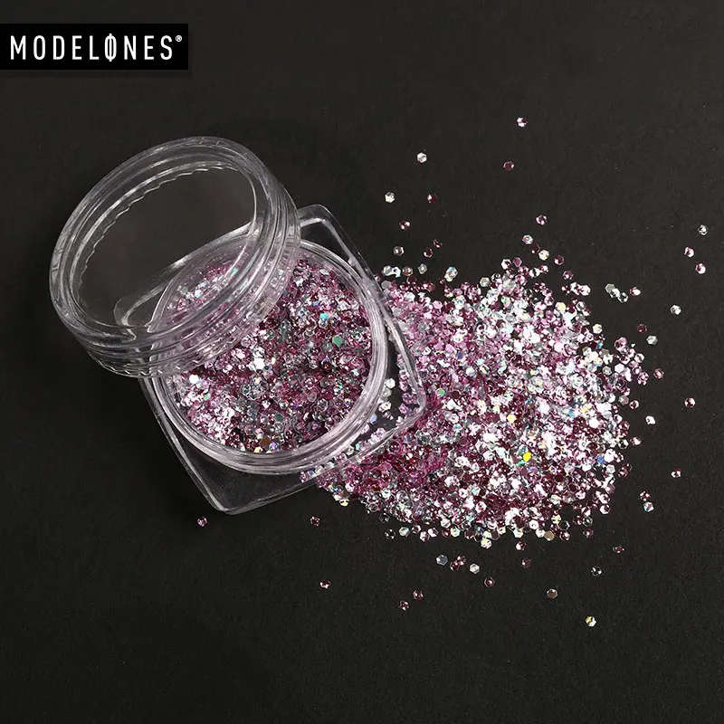 Modelones Nail Art Glitter Powder Decorations Colorful Nail Beads For Gel Polish DIY Nail Design Powder Nail Decor - Цвет: 11