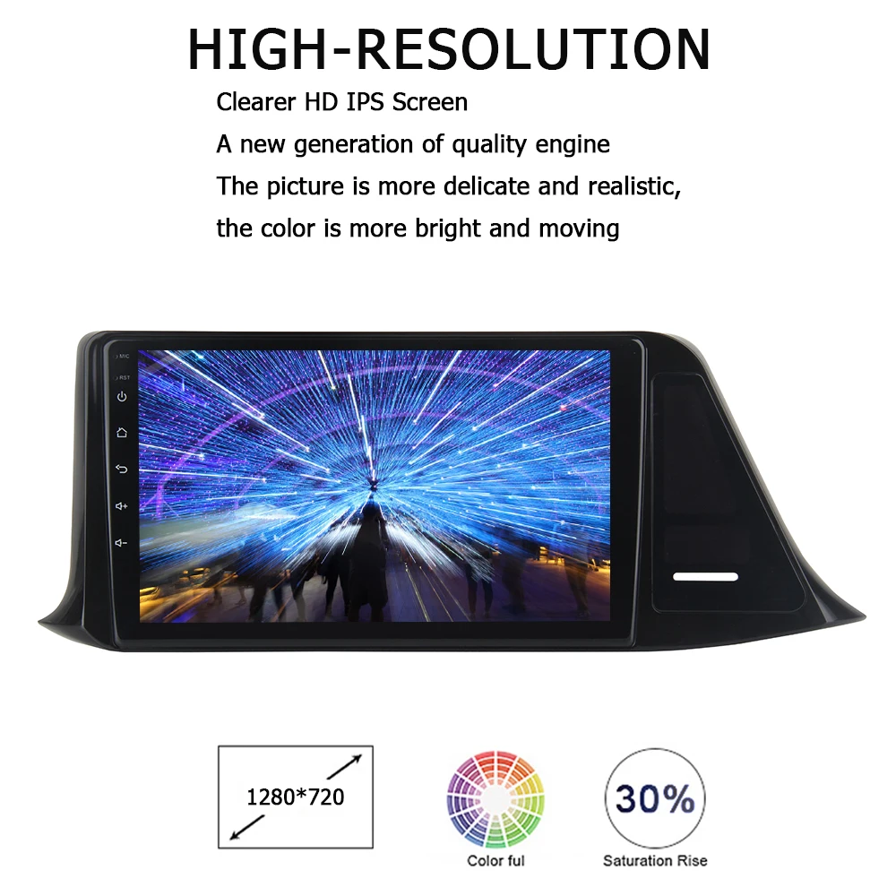 Android10.0 Car Radio for Toyota C-HR 2016 2017 2018 Multimedia Player GPS Navi DSP CarPlay 1280*720 IPS Screen 4GB+64GB TDA7850