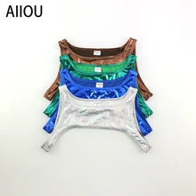 AIIOU Мужская забавная открытая короткая майка из искусственной кожи, эластичные колготки, рубашка для геев, сексуальная эротическая рубашка в стиле хип-хоп, костюм фетиш