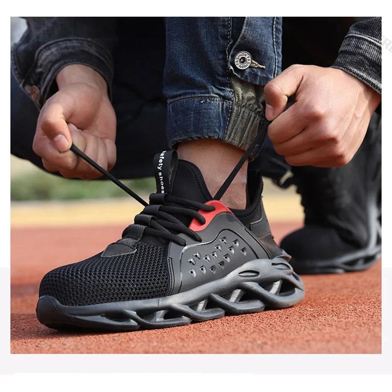 ZK30 Work Safety Shoes For Men Summer Breathable Boots Working Steel Toe Anti-Smashing Construction Safety Work Sneakers