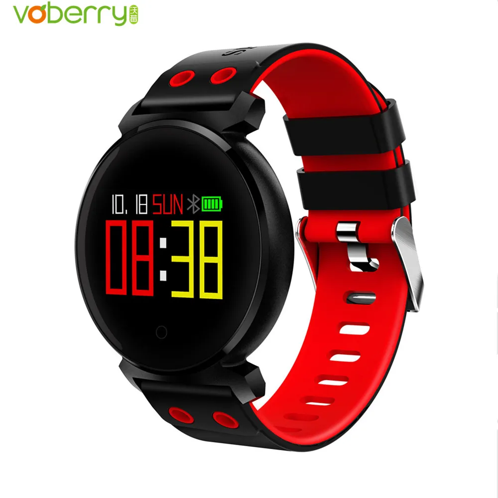 Red OLED HD цветной Bluetooth умный Браслет сердечный ритм кровяное давление кислородный монитор сидячий браслет для IOS/Android - Цвет: Red