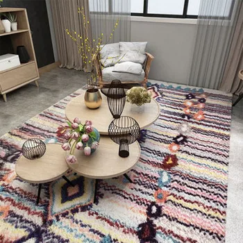 

Moroccan Carpets For Living Room Fluffy Retro Geometric Indian Rug Bedroom Home Decor Sofa Coffee Table Floor Mat Study Room Rug
