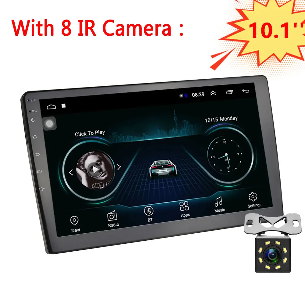 10.1inch 8IR Light Podofo 9/1" Мультимедиа для Android плеер 2din автомобильный Радио Аудио Стерео Авторадио GPS Bluetooth Wi-Fi Mirrorlink MP5 плеер радио - Цвет: 10.1inch 8IR Light