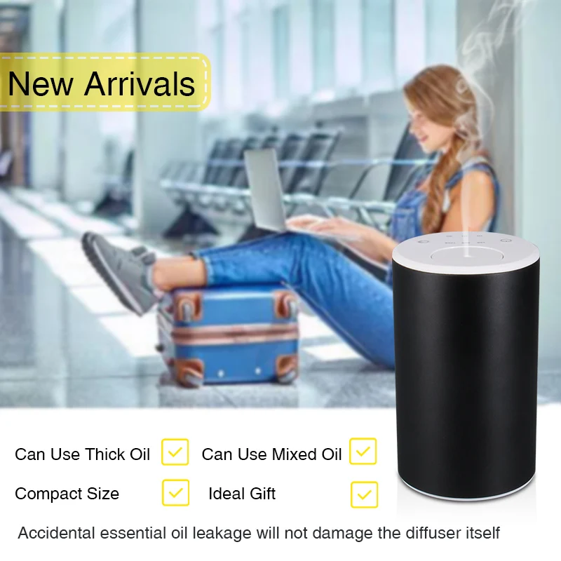 Koop Aroma Diffuser Draagbare Essentiële Olie Vernevelaar Waterloze Cool Mist Vaporizer Batterij Usb Geur Diffuser Voor Auto Officetravel