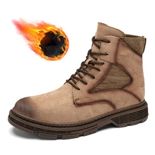 Autumn and Winter New Hot Style Large Size Men's Handmade Winter Boots Plus Velvet Men Boots Snow Boots Martin Boots
