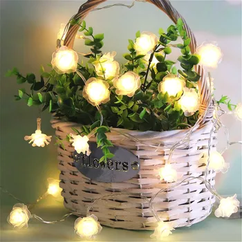 

LED Rose Flower String Light Garland 3AA Battery waterproof lamps 2m/3m/5m/10m Valentine Day Party Wedding Christmas Lights